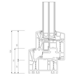 Schüco Living Alu Inside MD - Classic 120mm 9521-9523 mit Verstärkung