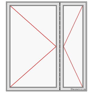 Haustür zweiflügelig mit unsymmetrischer Aufteilung und Gangflügel links