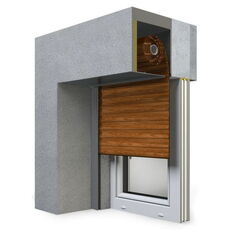 SP-E Unterputzrollladen in 06 Holz Dunkel