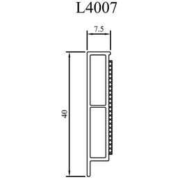 Schemata Abdeckleiste mit Hohlkammerprofil 40mm Breite