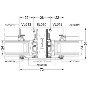 Aliplast Econoline Pfosten 72mm - EL030