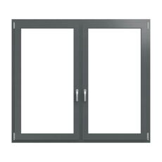 2-delig aluminium kozijn in basaltgrijs