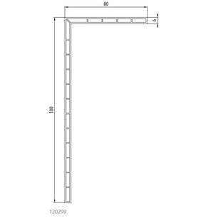 Aluplast 120299 - Hoekprofiel - Holkamer - 180x80mm