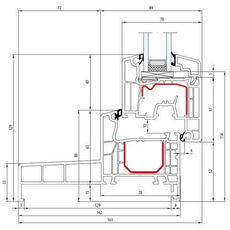 Detailzeichnungen Kunststofffenster IDEAL 4000 Monoblock 140mm