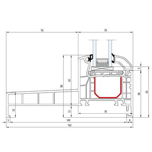 Aluplast IDEAL 4000 Monoblock 160mm Festverglasung - 140x19