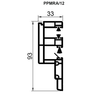 Aufsatzrollladen Führungsschiene PPMRA 12mm