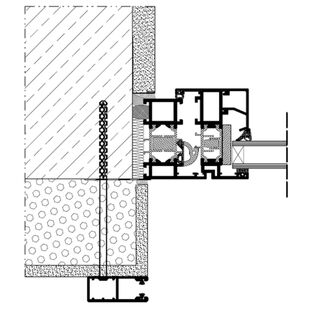Vorbaurollladen SK Einbaubeispiel 1 Führungsschiene auf Mauerwerk