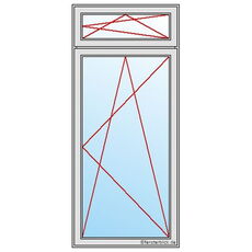 1-flügelige Balkontür DKR mit Oberlicht DKR