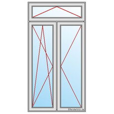 2-flügelige Balkontür DKL-DR mit Oberlicht Kipp