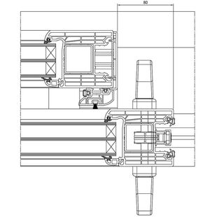 Drutex Iglo HS Tür Schiebeflügel mit Stopper und Griff Detail
