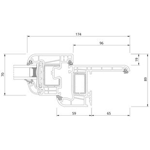 Drutex Iglo Premier Rennovation Fenster Flosse 65mm Detailzeichnung - 50005 50016