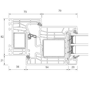 Drutex Iglo Edge Tür innen öffnend - 80001-80033