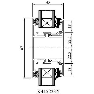 Drutex MB 45 glasteilende Sprosse aus Alu