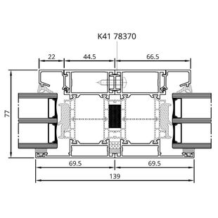 Drutex MB-86SI H-Kopplungsprofil mit Dichtband Detail