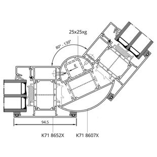 Drutex MB-86SI Eckverbinder Variabel innen Winkel schmal