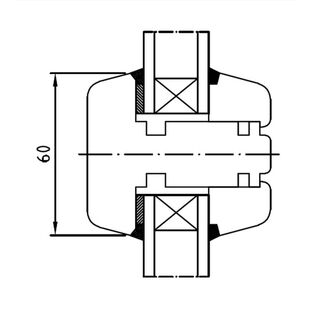 Glasteilende Kämpfer-Sprosse 60mm