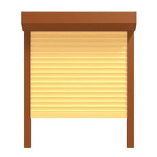 Vorbaurollladen 45° SK Orangebraun mit Panzer Elfenbein