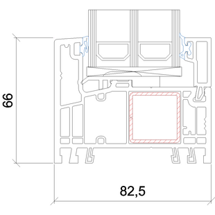 Gealan Kontur Festverglasung 66mm - 5020