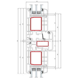 Gealan S 9000 Stulp 74mm Tür außen öffnend Classic-Line - 6012 - 6027