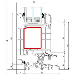 Gealan S 9000 Türschwelle 20mm außen öffnend Classic-Line - 6027