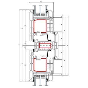 Gealan S 9000 Pfosten 92mm Terrassentür außen öffnend Classic-Line - 6050 - 6033