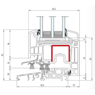 Gealan S 9000 Balkontürschwelle 20mm Classic-Line 74mm - 6079