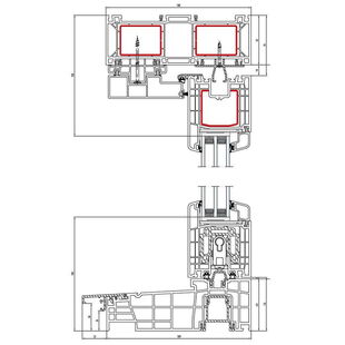 Gealan HST S 9000 Schiebeflügel mit Schwelle Thermostep - Vertikal