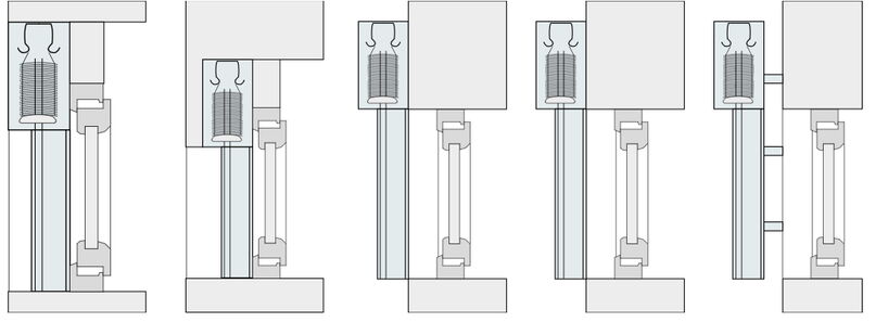 Montagevarianten Alukon buitenjaloezie Raff-E