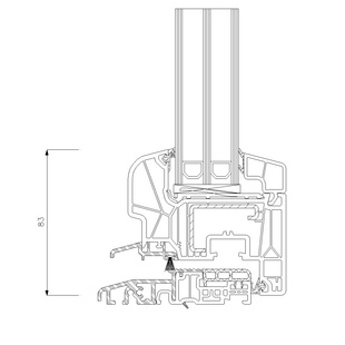 Schüco Living 82 MD Balkontürschwelle 20mm Rondo 83mm - 9441