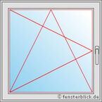 1-vleugelig draai-kiepraam links – technische tekening