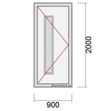 Haustür 90x200 cm mit Dreh-Links Öffnung und Füllung