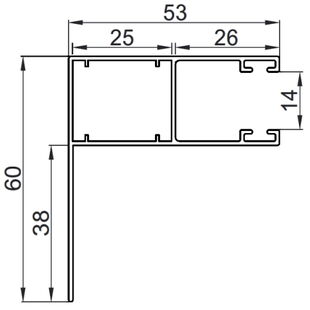 Vorbaurollladen Führungsschiene PK 53mm mit Winkel