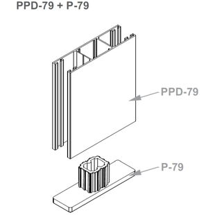 Vorbaurollladen Führungsschiene Endkappen PPD 79mm P 79mm