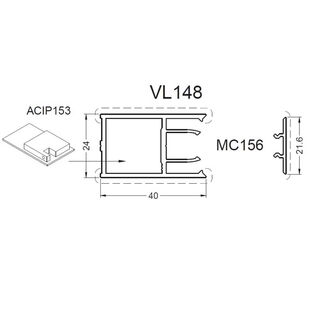 Aliplast Superial Pfosten-Verstärkung 24mm - VL148