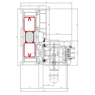 Aluplast HST 85 Schiebeflügel mit Griff - Horizontal