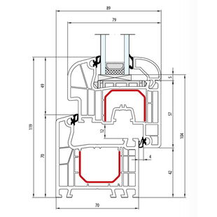 Aluplast IDEAL 4000 Round-Line 119mm 140x02 140x22