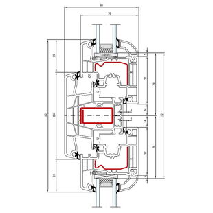 Aluplast IDEAL 5000 Pfosten 104mm Fenster Classic-Line 77mm - 150x43 - 150x20
