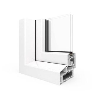Kunststof kozijn Aluplast IDEAL 7000 NL blokprofiel - aanzicht buitenzijde