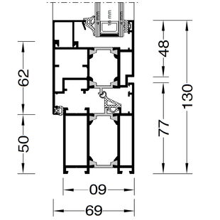 Aluminiumfensterprofil MB-60