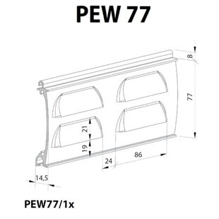 Rollltor Lamelle PEW 77 Alu mit Lüftung