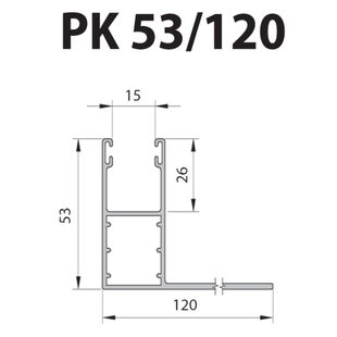 Vorbaurollladen Führungsschiene PK 53mm mit Winkel 120mm
