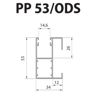 Vorbaurollladen Führungsschiene 53mm ODS mit Absatz
