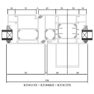 Drutex MB 70 Balkontür außen Pfosten Statisch DK Fest