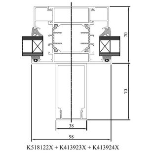 Drutex MB 70 Statik Profil außen Detailzeichnung