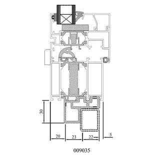 Drutex MB 70 HI Fenster Anschlussprofil Detailzeichnung