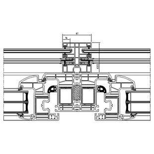Beidseitige Führungsschiene mit Federkopplung 50119 und Insektenschutz am Iglo Energy Profil