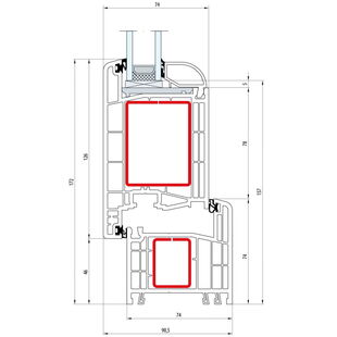 Gealan S 8000 Tür außen öffnend - 8010 - 8042