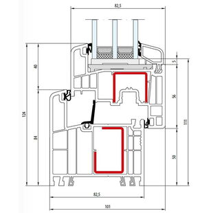 Gealan S 9000 Fenster Classic-Line 124mm - 6016 - 6079