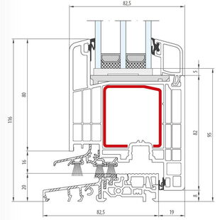 Gealan S 9000 Terrassentürschwelle 20mm Classic-Line innen öffnend - 6017
