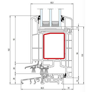 Gealan S 9000 Türschwelle 20mm innen öffnend Classic-Line - 6025